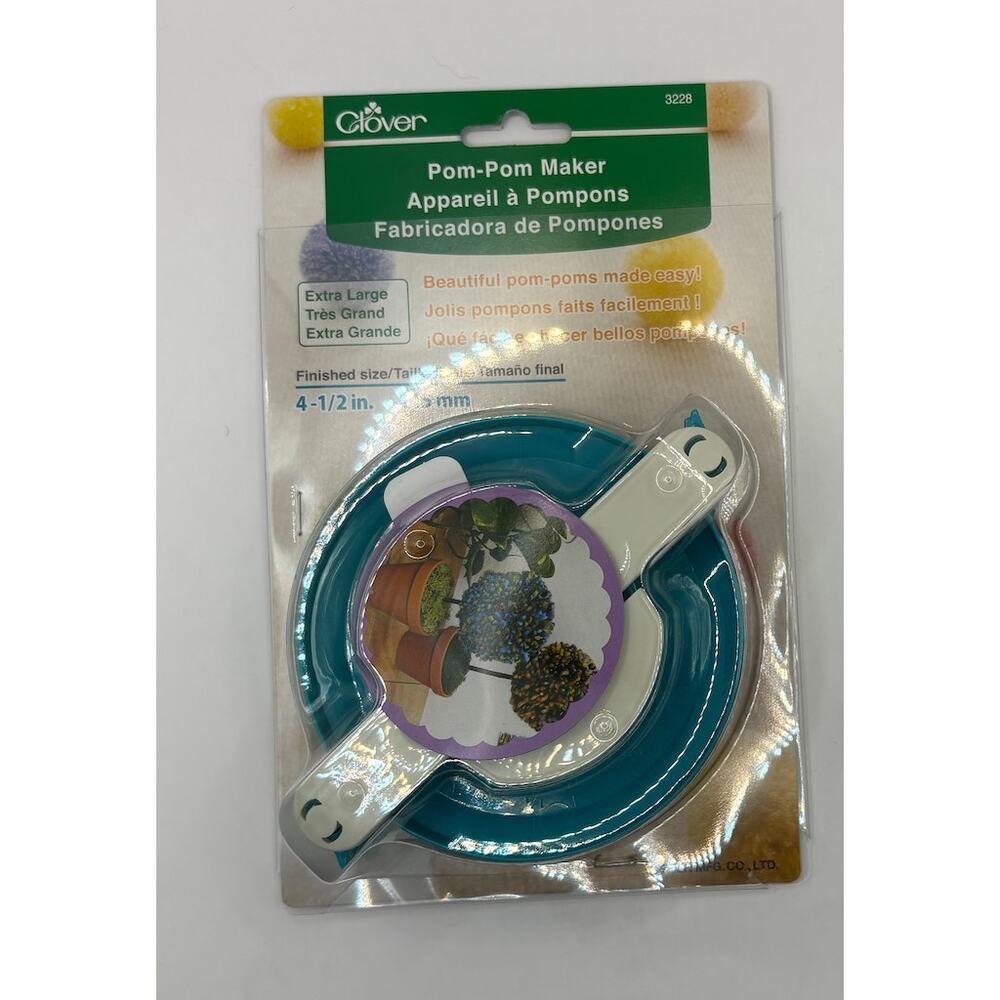 Clover Extra Large Pom Pom Maker 4.5" #3128 New Sealed Craft Tool